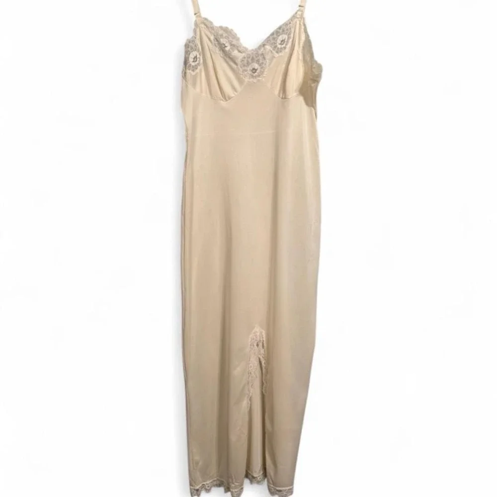 Vintage‎ Aristocraft Cream lace slip dress nightgown size small